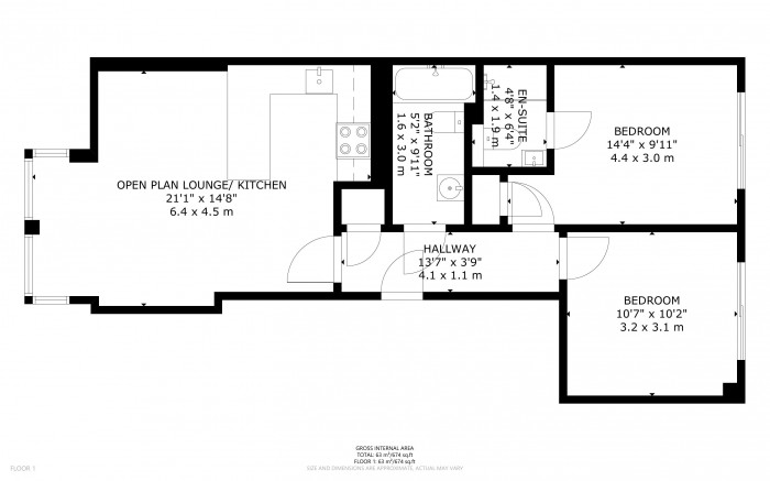 Floorplan for Compton Street, Eastbourne, East Sussex