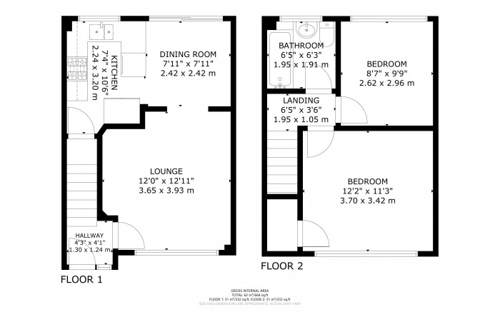 Floorplan for Farne Close, Hailsham, East Sussex