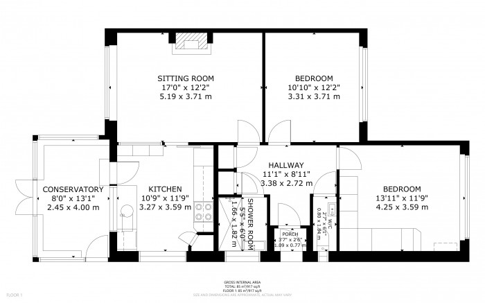 Floorplan for Cornmill Gardens, Polegate, East Sussex