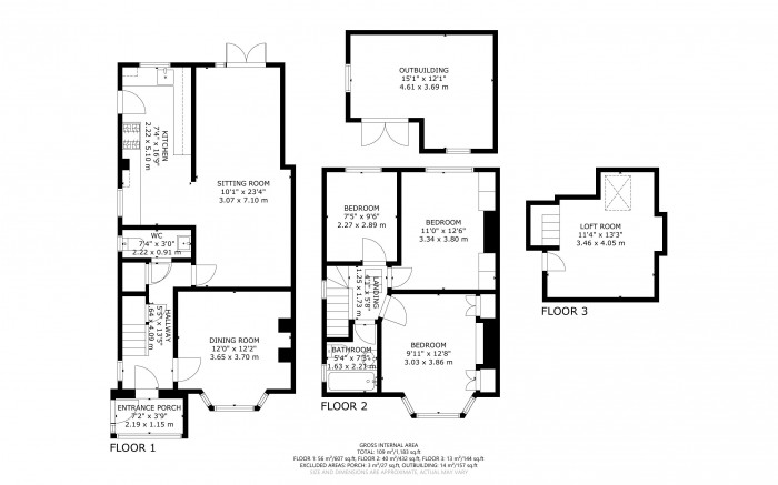 Floorplan for Colwood Crescent, Eastbourne, East Sussex
